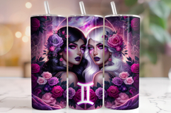 Gemini Tumbler Wrap, Zodiac Tumbler, Astrology Tumbler PNG Product Image 1