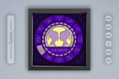 Gemini Zodiac 3D Shadow Box Layered Papercut Product Image 2