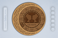 Gemini Zodiac Layered Laser Cut Product Image 1