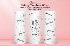 gemini zodiac skinny tumbler sublimation wrap with high resolution and transparant background are for 20oz and 30oz skinny tumbler