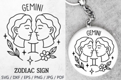 Gemini Zodiac Sign SVG – cute ram illustration with floral details and stars. Perfect for astrology t-shirts, mugs, tote bags, keychains, zodiac stickers, planners, posters, invitations, horoscope crafts, and birthday gifts.