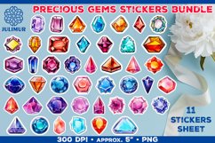 Exquisite Precious Gems Stickers Bundle. Gemstone Stickers Product Image 1