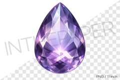 Mystic purple amethyst teardrop PNG gemstone jewelry mineral Product Image 1