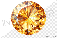 Sparkling golden yellow topaz PNG gemstone jewelry mineral Product Image 1