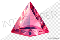 Vibrant rose pink topaz triangle PNG gem jewelry mineral art Product Image 1