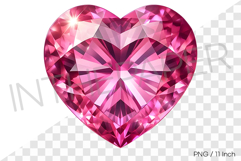 Lovely rose pink tourmaline heart PNG gem jewelry minerl art Product Image 1