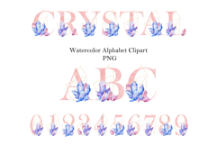 Watercolor crystals alphabet clipart. Product Image 1