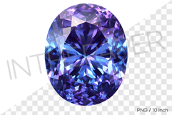 Mystic blue purple tanzanite oval PNG gem stone jewelry art Product Image 1