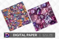 Gemstone Cuts &amp; Glitter Digital Paper Product Image 1