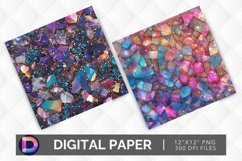 Gemstone Cuts &amp; Glitter Digital Paper Product Image 1