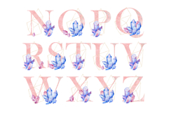 Watercolor crystals alphabet clipart. Product Image 3