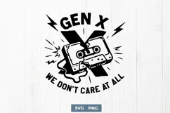 Gen X SVG PNG | Funny Cassette Tape 90s Nostalgia Cut File Product Image 1