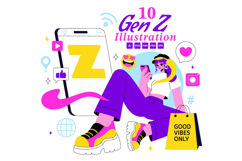 10 Gen Z Lifestyle Vector Illustration Product Image 1