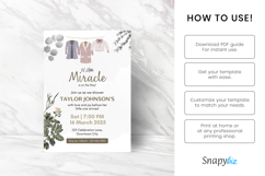 Gender Neutral Baby Shower Invitation Canva Template Product Image 7