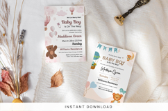 Printable Gender Neutral Bear Baby Shower Invitation Product Image 10