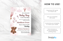 Printable Gender Neutral Bear Baby Shower Invitation Product Image 6