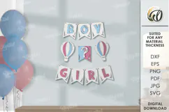 Gender Party Banner Laser cut. Wall decor SVG Product Image 1