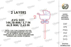 Gender Reveal Cake Topper Laser Cut. Gender Party Decor SVG Product Image 2
