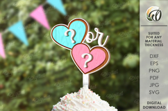 Gender Reveal Cake Topper Laser Cut. Gender Party Decor SVG Product Image 1