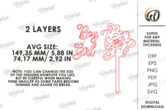 Gender Reveal Cake Topper Laser Cut. Gender Party Decor SVG Product Image 2