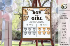 Gender Reveal Game Sign Lasercut. Gender Party SVG Product Image 1
