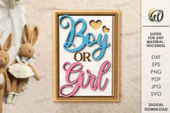 Gender Reveal Tiered Tray Decors Lasercut. Baby SVG Product Image 3
