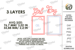 Gender Reveal Tiered Tray Decor Laser Cut. Baby SVG Product Image 2