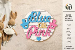 Gender Reveal Tiered Tray Decor Laser Cut. Baby SVG Product Image 1