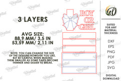 Gender Reveal Tiered Tray Decor Laser Cut. Baby SVG Product Image 3
