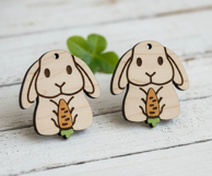 Bunny Carrot Earrings SVG, Laser Cut Wood Earring Product Image 5