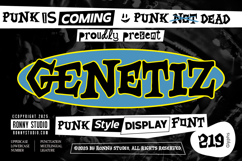 Genetiz  Punk Style Display Font Product Image 1