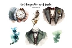 Watercolor gentleman clipart. Gentleman accessories Product Image 3