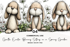 Gentle Easter Bunny Sitting in a Spring Garden Product Image 1