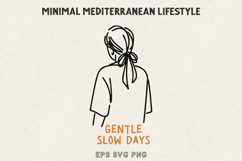 Minimal Woman Line Art Slow Living SVG PNG EPS Product Image 1