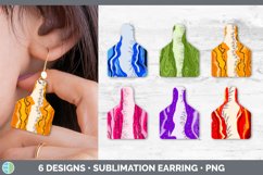 Bundle of six Geode cow tag earrings sublimation designs.