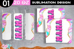 Mama 20 Oz Skinny Tumbler wrap | Fluid art Sublimation Product Image 2