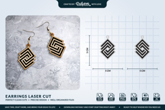 Geometric Boho Earrings SVG - Laser Cut Jewelry Template Product Image 1