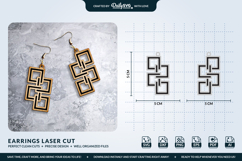 Geometric Boho Earrings SVG - Laser Cut Jewelry Template Product Image 1