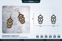Geometric Boho Earrings SVG - Laser Cut Jewelry Template Product Image 1