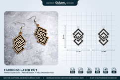 Geometric Boho Earrings SVG - Laser Cut Jewelry Template Product Image 2