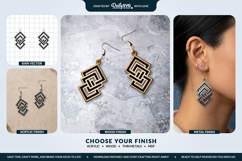 Geometric Boho Earrings SVG - Laser Cut Jewelry Template Product Image 1