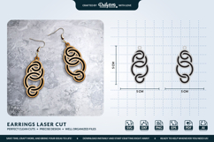 Geometric Boho Earrings SVG - Laser Cut Jewelry Template Product Image 1