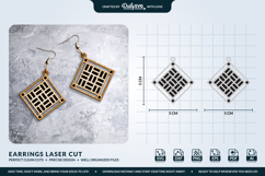 Geometric Boho Earrings SVG - Laser Cut Jewelry Template Product Image 1