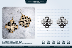 Geometric Boho Earrings SVG - Laser Cut Jewelry Template Product Image 2