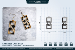 Geometric Boho Earrings SVG - Laser Cut Jewelry Template Product Image 2