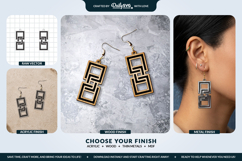 Geometric Boho Earrings SVG - Laser Cut Jewelry Template Product Image 1