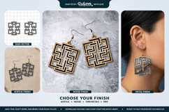 Geometric Boho Earrings SVG - Laser Cut Jewelry Template Product Image 2