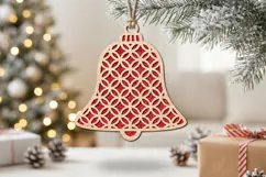 Geometric Christmas Bell Ornament SVG Laser Cut File Product Image 1