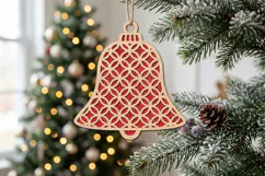 Geometric Christmas Bell Ornament SVG Laser Cut File Product Image 2