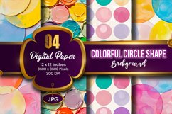 Geometric Colorful Circle Shape Background Digital Paper Product Image 1